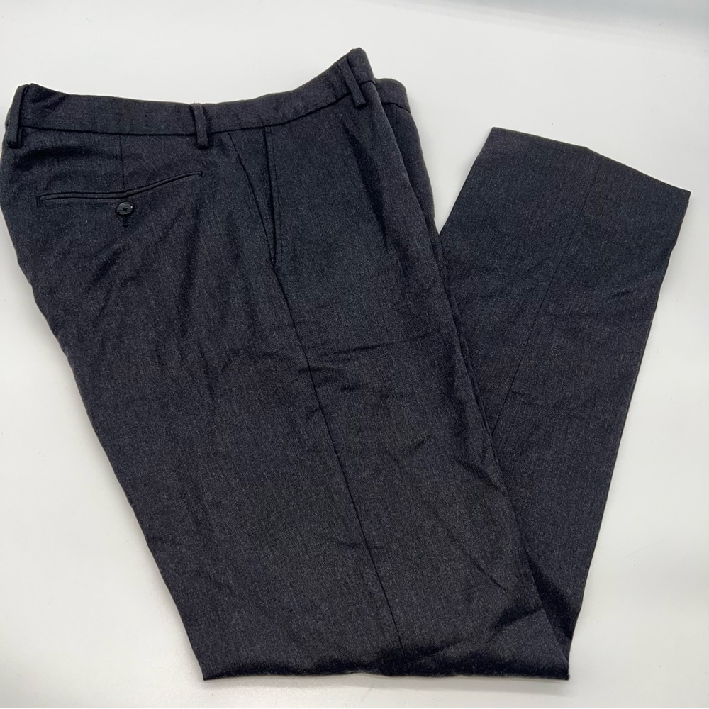J. Crew Men’s Charcoal Gray Flat Front Tapered Leg Dress Trousers W31/L32